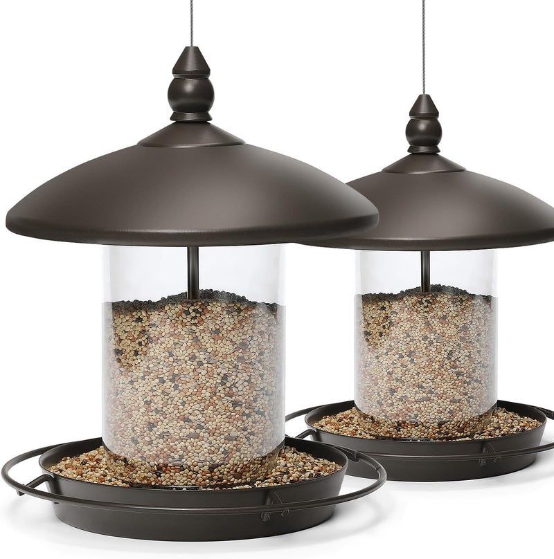 Youvip Pack of 2 Bird Feeder for Backyard Birds. Bronze - Image 1